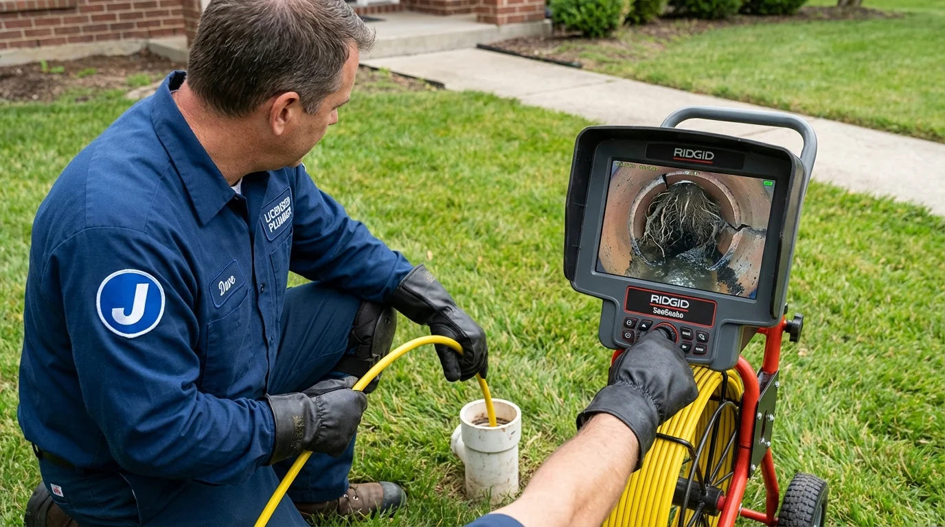 Sewer camera inspection being performed by Johns Plumbing LLC in Salix