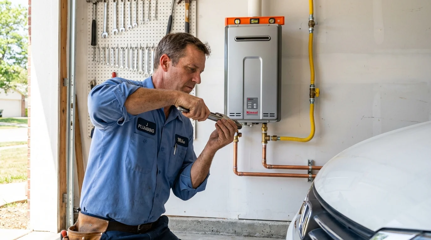 Tankless water heater installation by a Johns Plumbing LLC plumber in Salix